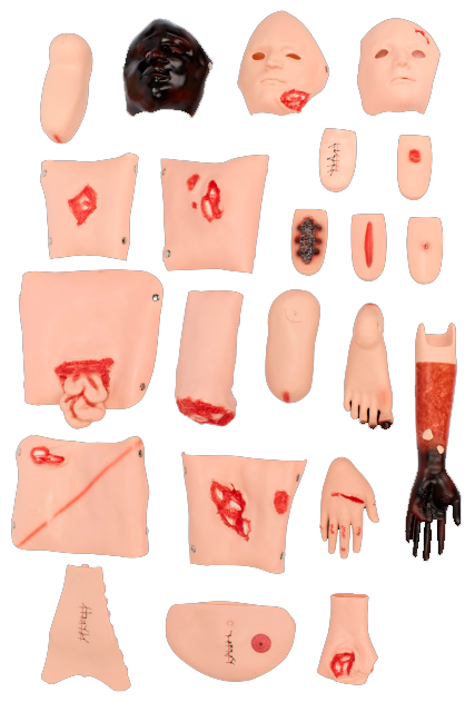 COL 1401-D1 - Kit Simulador de Trauma e Feridas para Manequim